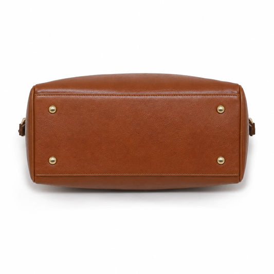 Bagvi Brown Faux Leather Top Handle Handbag