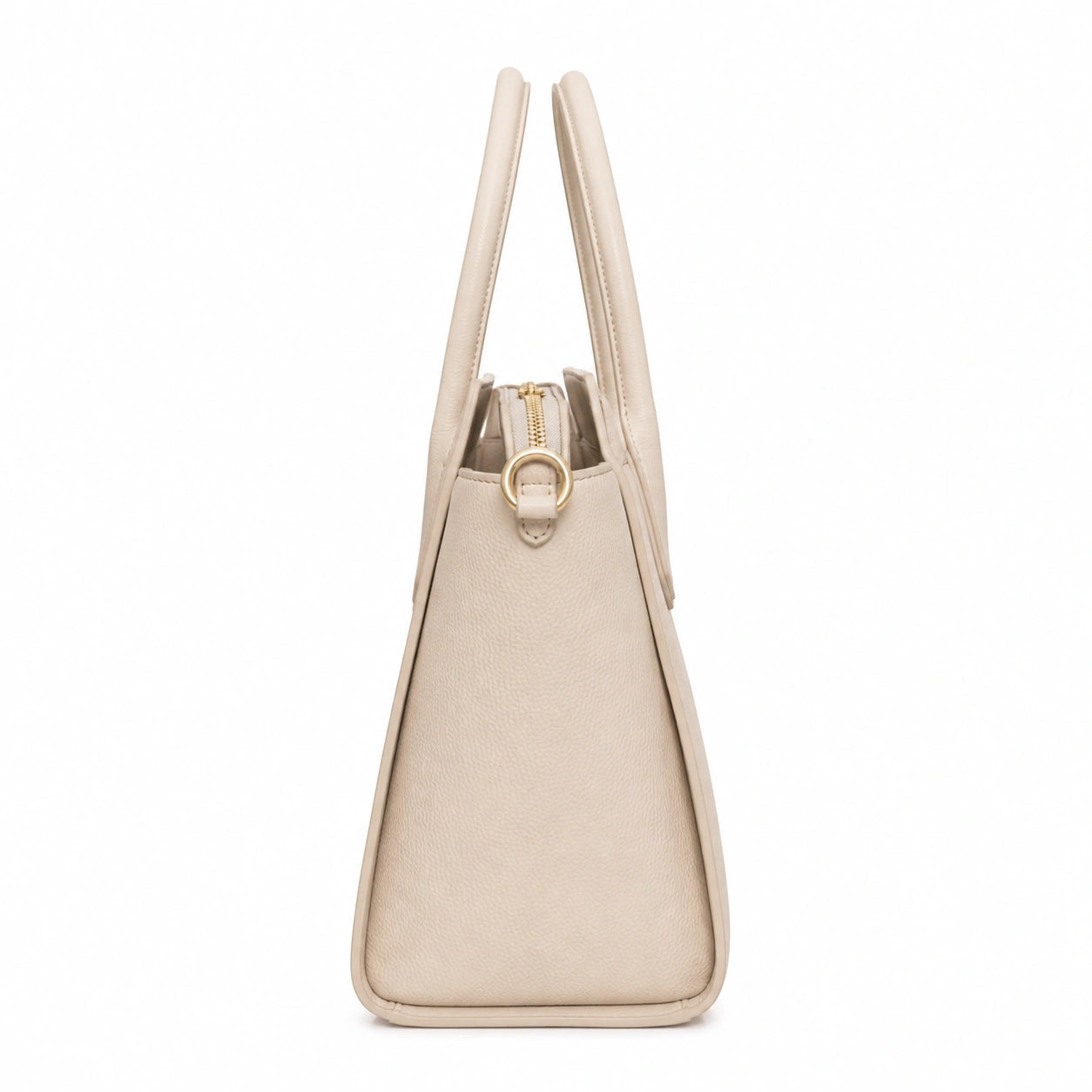 Bagvi Beige Faux Leather Structured Tote Handbag