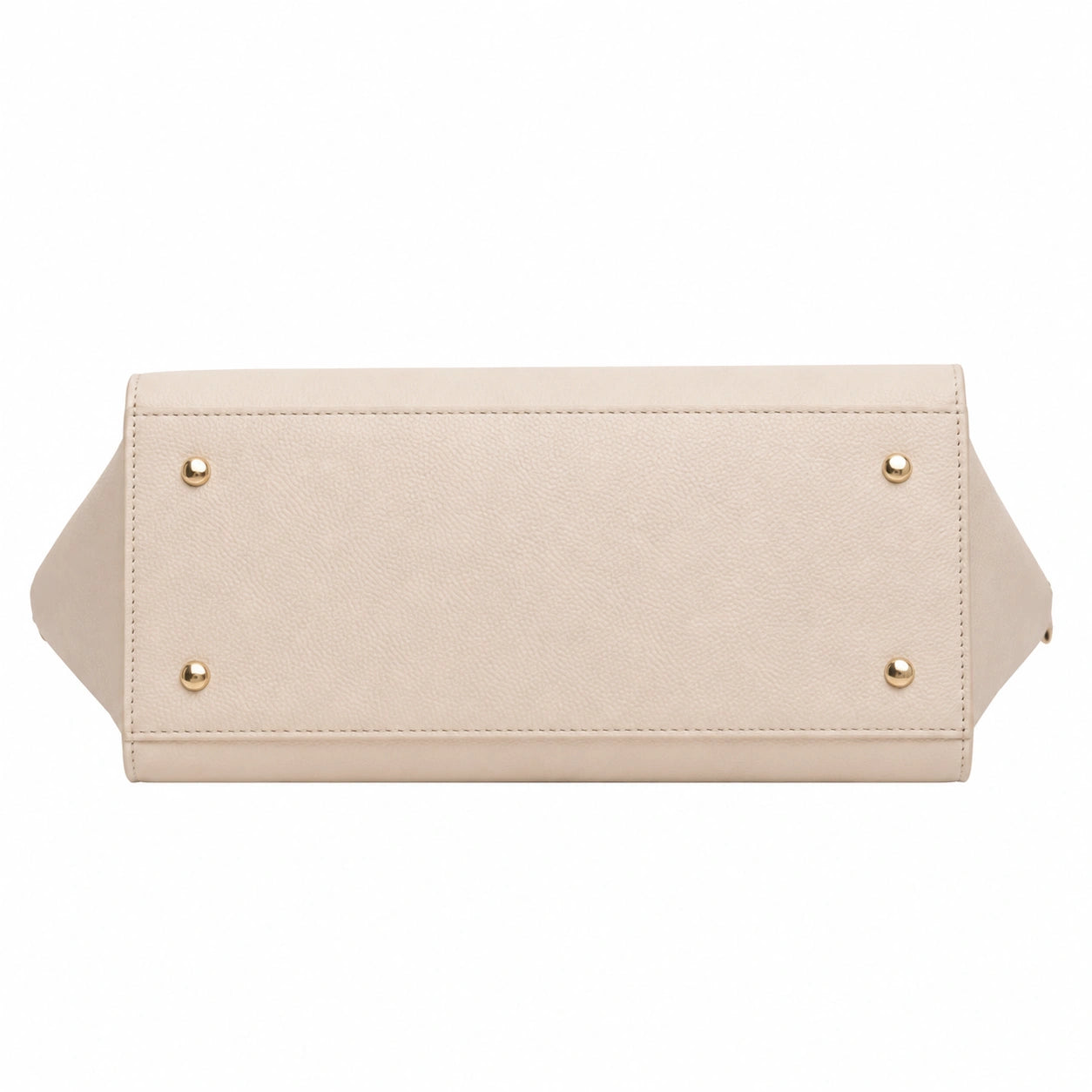 Bagvi Beige Faux Leather Structured Tote Handbag