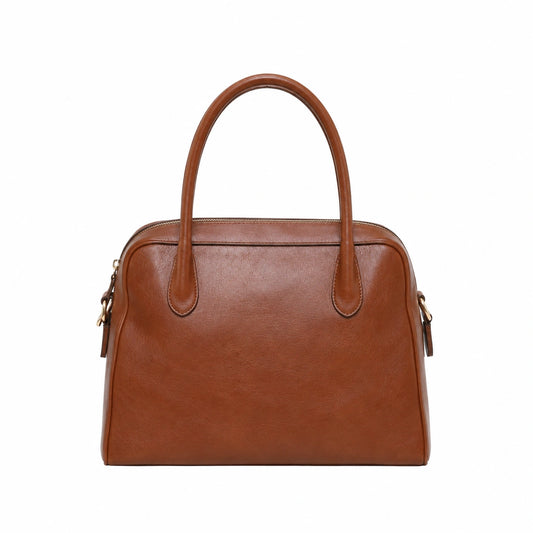 Bagvi Brown Faux Leather Top Handle Handbag